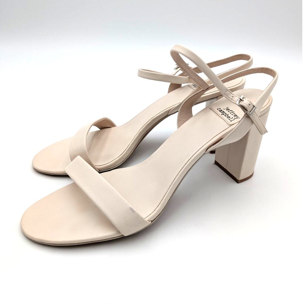 Jeffrey Campbell Go-There Block Heel Sandal Women's Ivory Size US9.5 EU40
